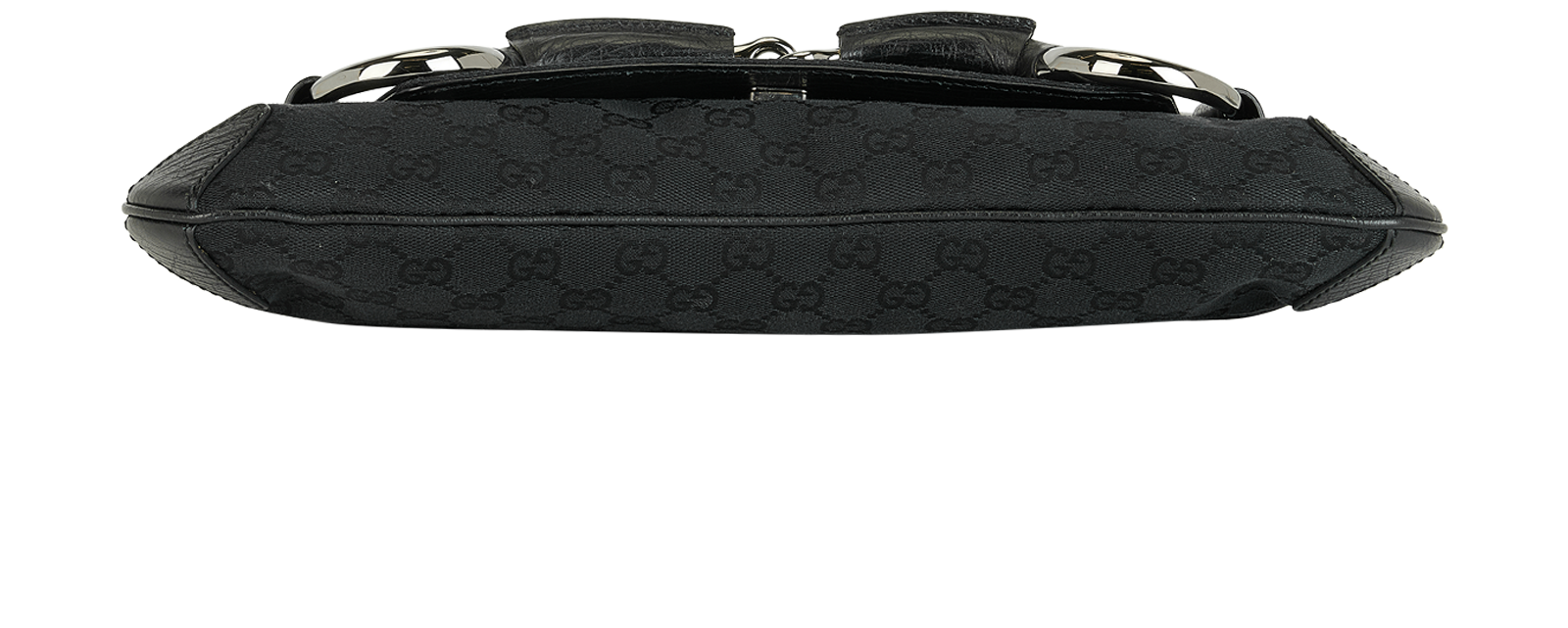 Vintage Horsebit Shoulder Bag, &pound;695, Handbags, Black, Canvas, Top view